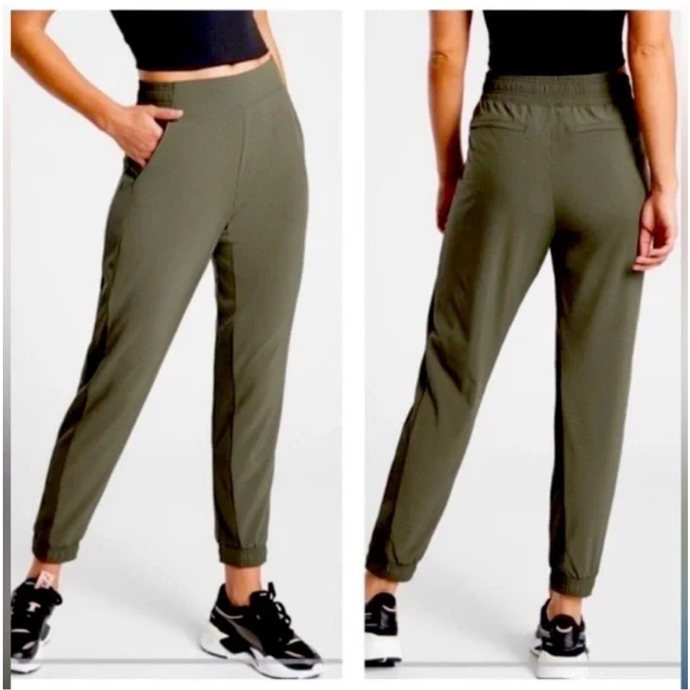 Athleta Olive Green Stretch Track Joggers